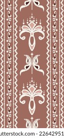 African Ikat paisley embroidery. Ikat pattern tribal color Geometric Traditional ethnic oriental design for the background. Folk, Indian, Scandinavian, Gypsy, saree Borneo Fabric border Ikkat