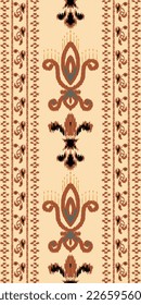 African Ikat paisley embroidery. Ikat texture tribal African Geometric Traditional ethnic oriental design for the background. Folk, Indian, Scandinavian, Gypsy, saree Borneo Fabric border Ikkat