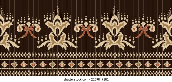 Fondo de bordado de patrón paisley de Ikat africano. patrón geométrico étnico oriental tradicional. Ikat Estilo Azteca ilustración abstracta de vector. diseño para textura de impresión, tela, sari, alfombra.