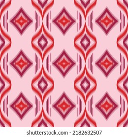 African Ikat paisley seamless pattern. Ethnic ikat texture batik textile seamless pattern digital vector design for Print saree Kurti Borneo Fabric border brush symbols swatches party wear