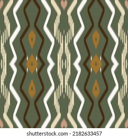 African Ikat paisley seamless pattern. Ikat zigzag vector Ethnic ikat texture batik textile seamless pattern digital vector design for Print saree Kurti Borneo Fabric border brush symbols swatches