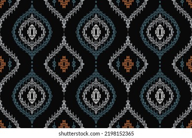 African Ikat paisley seamless pattern. Motif ikat design batik textile seamless pattern digital vector design for Print saree Kurti Borneo Fabric border brush symbols swatches party wear