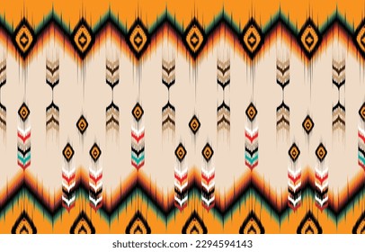 El Ikat africano paisley es un patrón impecable.
patrón geométrico étnico oriental tradicional sobre fondo azul.
Ilustración vectorial abstracta de estilo azteca.diseño para textura, tela,
ropa, envoltura, alfombra