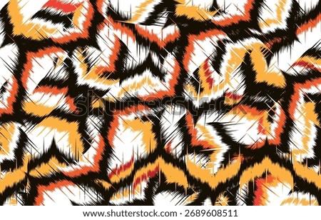 African Ikat paisley seamless pattern.
geometric ethnic oriental pattern traditional on blue background.
Aztec style abstract vector illustration.design for texture,fabric,
clothing,wrapping,carpet,pr
