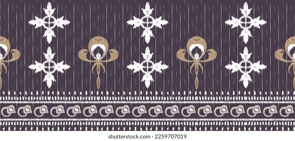 Fondo de bordado de patrón ininterrumpido de Ikat africano. patrón geométrico étnico oriental tradicional. Ikat Estilo Azteca ilustración abstracta de vector. diseño para textura de impresión, tela, sari, alfombra.
