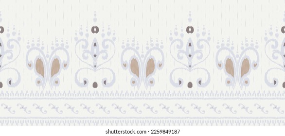 African Ikat seamless pattern embroidery background. geometric ethnic oriental pattern traditional. Ikat Aztec style abstract vector illustration. design for print texture,fabric,saree,sari,carpet.