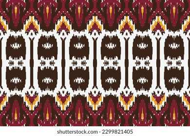 African Ikat seamless pattern embroidery background. geometric ethnic oriental pattern traditional. Ikat Aztec style abstract vector illustration. design for print texture,fabric,saree,sari,carpet.