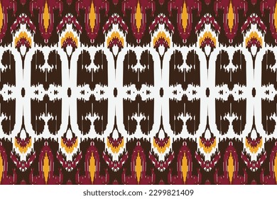 African Ikat seamless pattern embroidery background. geometric ethnic oriental pattern traditional. Ikat Aztec style abstract vector illustration. design for print texture,fabric,saree,sari,carpet.
