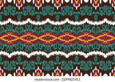 African Ikat seamless pattern embroidery background. geometric ethnic oriental pattern traditional. Ikat Aztec style abstract vector illustration. design for print texture,fabric,saree,sari,carpet.