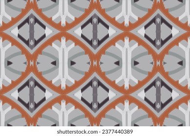 African Ikat seamless pattern gray vector colour background Aztec Tribal traditional Ethnic digital textile Art design for print fabric saree silk carpet