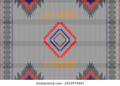 African Indian art, Abstract White. Ethnic ikat beautiful seamless pattern. India Thai pattern. Mexican striped style. Native traditional. Design for background, fabric, clothing, Kente.