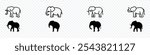 African indian Wildlife Elephant Icon, Elephant Silhouette. elephant icon,  Animal Elephant Silhouettes