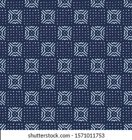 African Indigo Tile Seamless Pattern