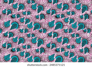 African and indonesia ankara seamless pattern, geometrics shape illustration, background, fashion artwork for Fabric print, clothes, scarf, shawl, carpet