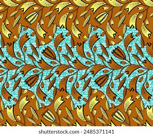 Patrón sin fisuras de ankara africano e indonesia, ilustración geométrica de la forma, fondo, ilustraciones de moda para la impresión de la tela, ropa, bufanda, chal, alfombra