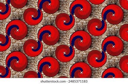 Patrón sin fisuras de ankara africano e indonesia, ilustración geométrica de la forma, fondo, ilustraciones de moda para la impresión de la tela, ropa, bufanda, chal, alfombra