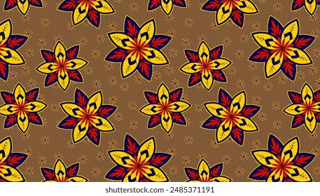 African and indonesia ankara seamless pattern, geometrics shape illustration, background, fashion artwork for Fabric print, clothes, scarf, shawl, carpet