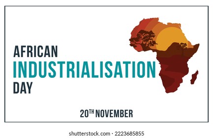 African Industrialization day, Africa Industry Day, Design, vector, eps, template, 20th november, creative, sticker, typography, poster, banner, africa day, national, buildings, icon, editable, lovely