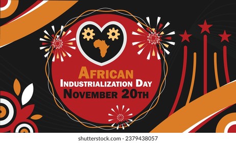 African Industrialization Day vector banner design. Happy African Industrialization Day modern minimal graphic poster illustration.