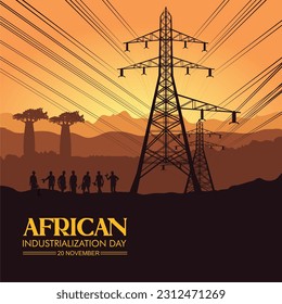 African Industrialization Day vector design.
