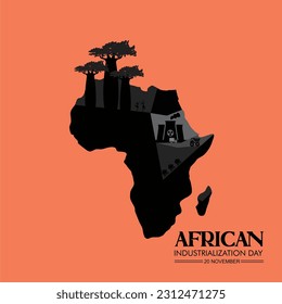 Diseño vectorial del Día de la Industrialización Africana.