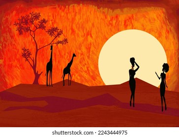 African inspired illustrated digital art