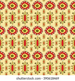 African inspired pattern. Hand drawn doodles.