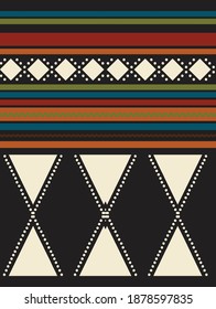 African inspired seamless horizontal border stripe