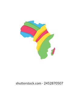 african island illustration map logo design full color