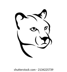 African jaguar symbol. Panthera onca head Hand drawn isolated on white background. Portrait of animal Jaguar, vector illustration.