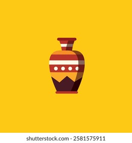 African jar icon flat vector design