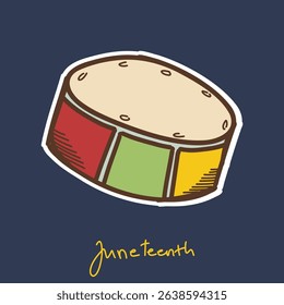 African juneteenth Celebration Drum Illustration