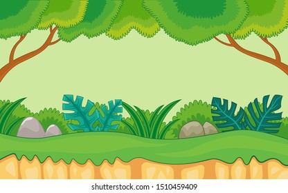 African jungle design in cartoon style with modern design concept for banner, web landing page, drawing book cover, book illustration, wallpaper and background. Trendy vector illustration