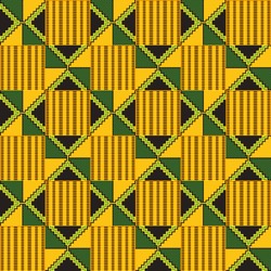 African Kente Print, Traditional Fabric  From Ghana. Ethnic Seamless Pattern.