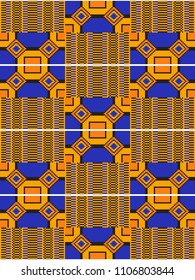 African kente print, traditional fabric  from Ghana. Ethnic seamless pattern.