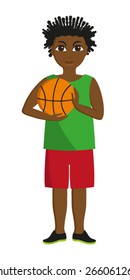 African Kid Basketball Ball Stock Vector (Royalty Free) 266061269 ...