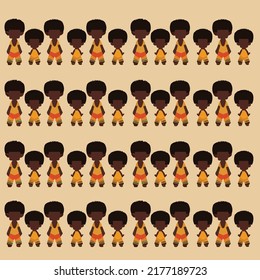 African Kids - Traditional Pattern - Handmade brush