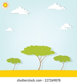 Paisagem africana com árvores