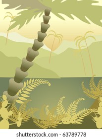 African landscape with type on lake