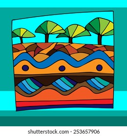African landscape in vector illustration