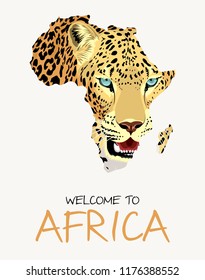 African leopard map illustration
