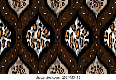 African leopard print design textile abstract background clothing colorful pattern.
Geometric circle abstract motif. 
Floral Ankara prints, African wax prints.