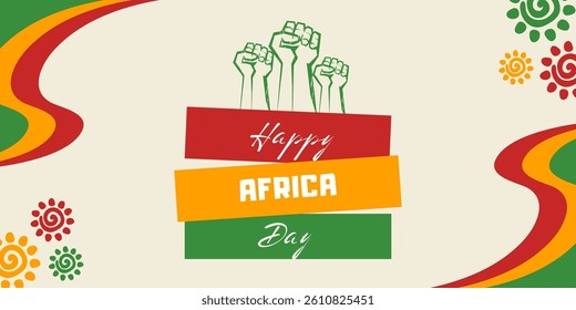 African Liberation Day. Africa Day illustration design concept for poster, banner, background. hands fist silhouette.