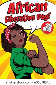 African Liberation Day. Pop Art Women Vector Illustration. Africa Day.