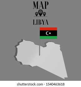 African Libya outline world map silhouette vector illustration, creative design background, national country flag, design element, symbols from countries all continents set. 
