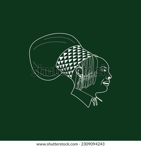 African Line Art Deisgn. Vector editable illustration.