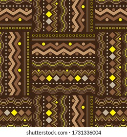 African Line and Zigzag Pattern for Fabric and Textile Print