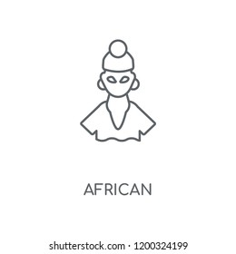 African linear icon. African concept stroke symbol design. Thin graphic elements vector illustration, outline pattern on a white background, eps 10.