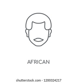 African linear icon. African concept stroke symbol design. Thin graphic elements vector illustration, outline pattern on a white background, eps 10.
