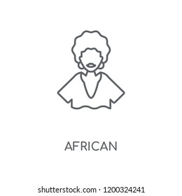 African linear icon. African concept stroke symbol design. Thin graphic elements vector illustration, outline pattern on a white background, eps 10.